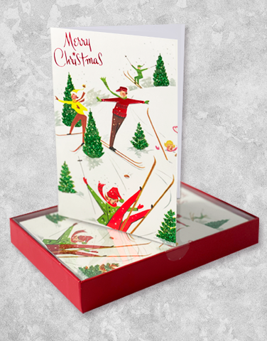 Christmas Skiing (15 Count Boxed Christmas Cards)