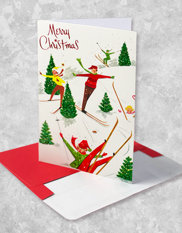 Christmas Skiing (15 Count Boxed Christmas Cards)