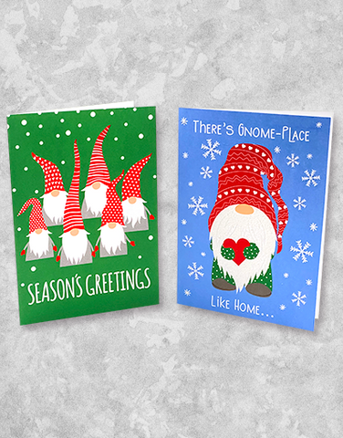 Holiday Gnomes 2 Card Set (12 Count Boxed Christmas Cards)