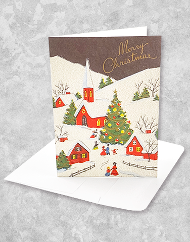 Peaceful Vintage Village (15 Count Boxed Christmas Cards)