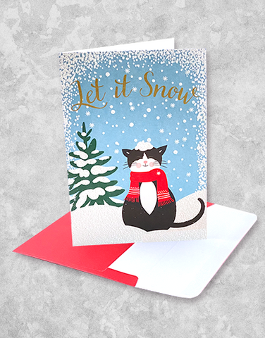 Snowy Cat (15 Count Boxed Christmas Cards)