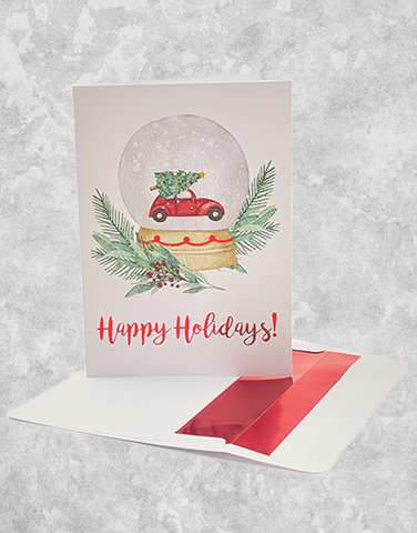 Snow Globe Love Bug (15 Count Boxed Christmas Cards)