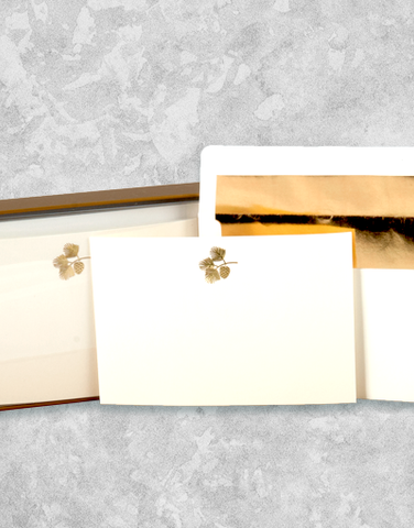 Golden Pinecone Flat Correspondence Cards