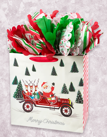 On the Road Santa (Square Jumbo) Gift Bags