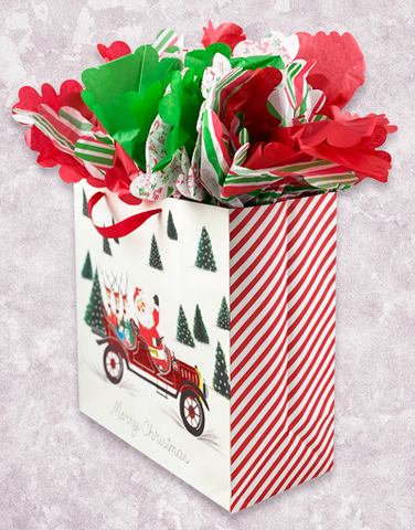 On the Road Santa (Square Jumbo) Gift Bags