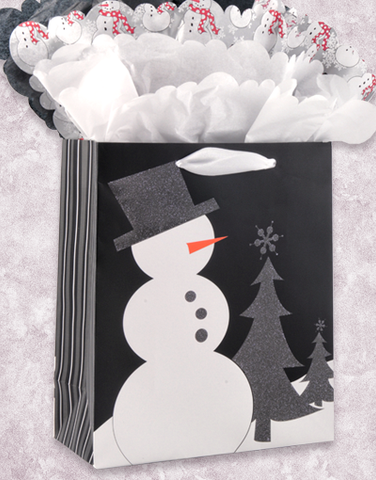 Charcoal Snowman Gift Bags