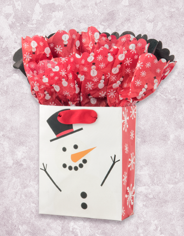 Simple Snowman White (Petite) Gift Bags