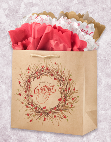 Winter Wreath (Medium Square) Gift Bags