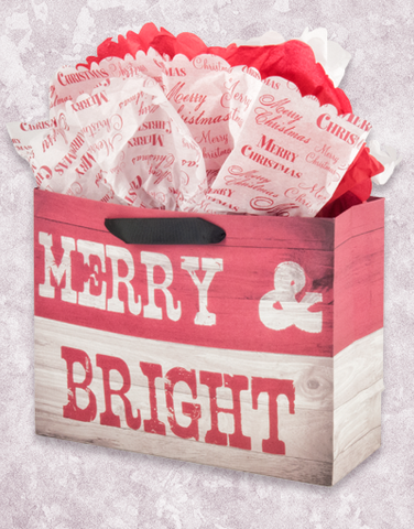 Wooden Merry & Bright (Market) Gift Bags