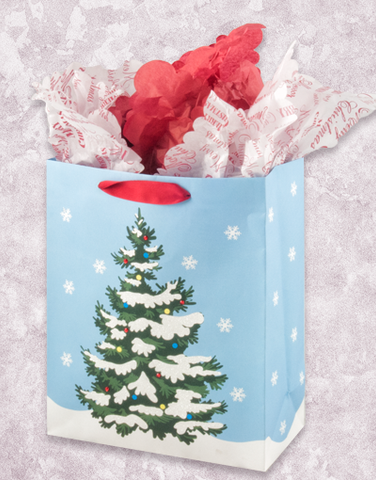 Snow Covered Christmas Tree (Garden) Gift Bags