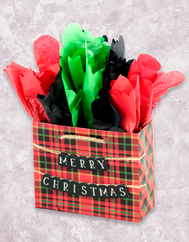 Merry Christmas Tartan Plaid (Petite) Gift Bags