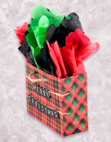 Merry Christmas Tartan Plaid (Petite) Gift Bags