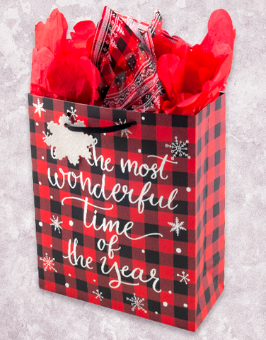 Most Wonderful Time Plaid (Garden) Gift Bags