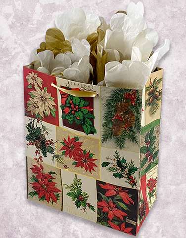Vintage Holiday Greenery (Garden) Gift Bags