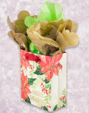 Watercolor Poinsettia Christmas (Studio) Gift Bags