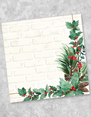 Holiday Rustic Brick Luncheon Napkins (36 Count)