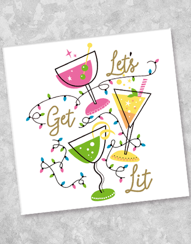 Let's Get Lit Beverage Napkins (40 Count)