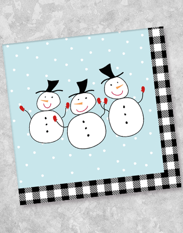Sketchy Snowman Blue Luncheon Napkins (44 Count)