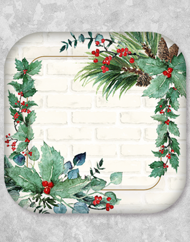 Holiday Rustic Brick Dinner Plates (15 Count)