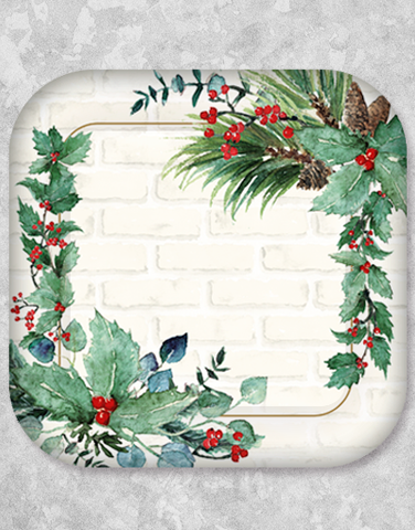 Holiday Rustic Brick Dessert Plates (15 Count)