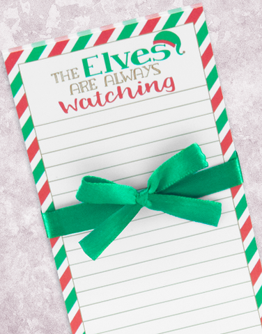 Elves are Watching Shopping List Pad