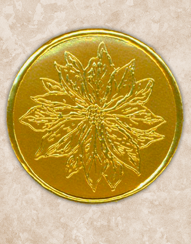 Christmas Gold Poinsettia Seal