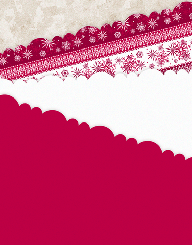 Snowflake Stripe Scalloped Tissue Paper