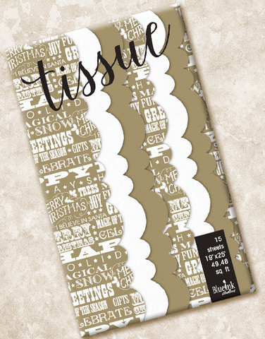 Vintage Holiday Gold Scalloped Tissue Paper