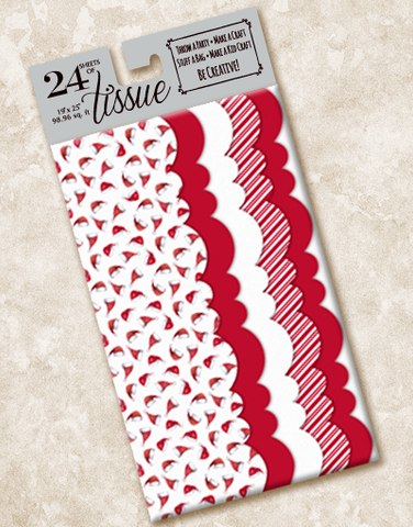 All Santa Hats Scalloped Tissue Paper