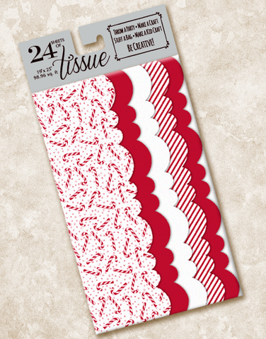 Candy Cane Fun Scalloped Tissue Paper