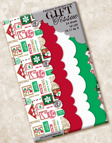 North Pole Express Scalloped Tissue Paper