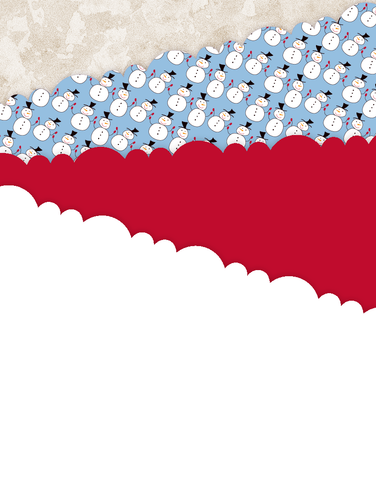 Blue Sketchy Snowmen Scalloped Tissue Paper