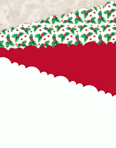 Watercolor Holly Scalloped Tissue Paper