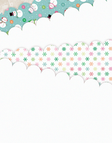 Colorful Snowmen Scalloped Tissue Paper