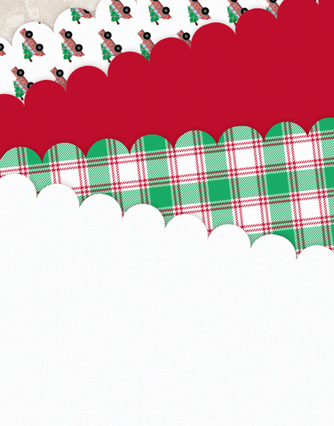 Christmas Woodie Scalloped Tissue Paper