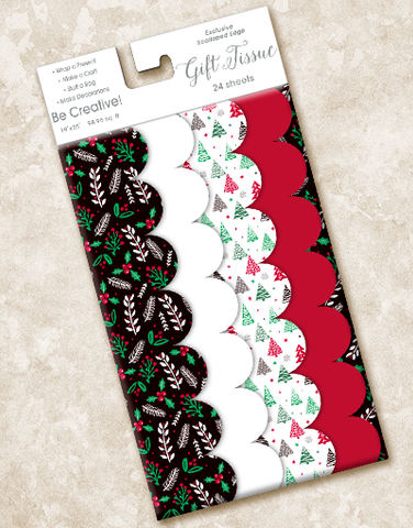 Nordic Holiday Scalloped Tissue Paper