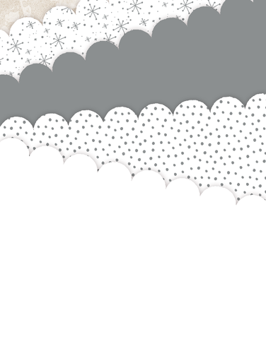 Silver Flurries Scalloped Tissue Paper