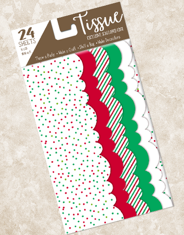 Festive Season Scalloped Tissue Paper