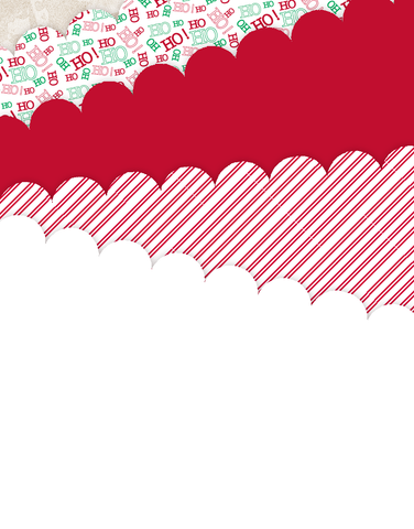 Tilted Ho Ho Scalloped Tissue Paper