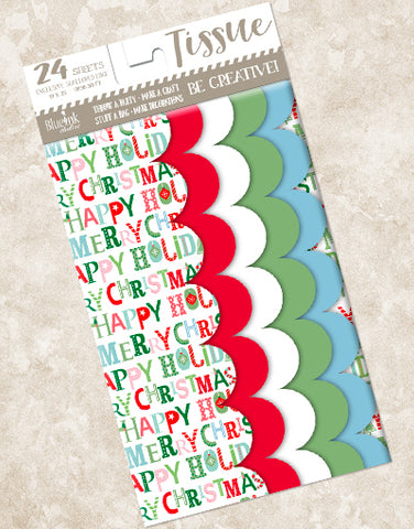 Fun Holiday Wishes Scalloped Tissue Paper