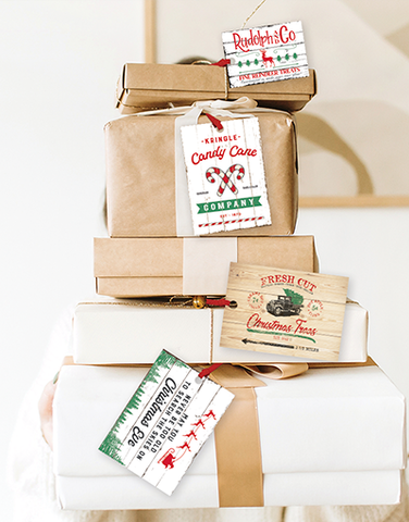 Wooden Christmas Signs (18 Count Holiday Gift Tags)