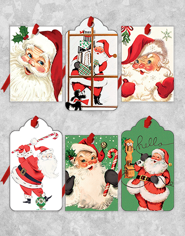 Jolly Santas (18 Count Holiday Gift Tags)