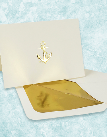 Anchors Aweigh Embossed Note Cards