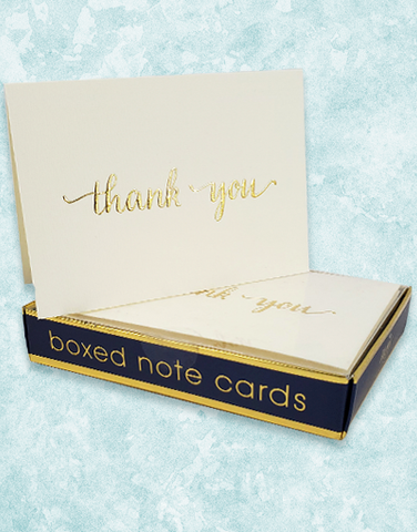 Golden Thank You Embossed Note Cards