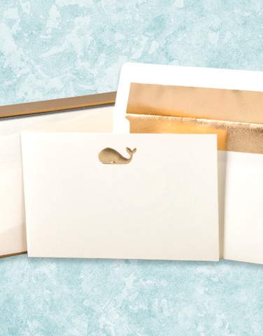 Golden Whale Flat Correspondence Cards