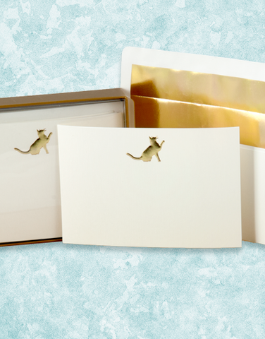 Golden Cat Flat Correspondence Cards