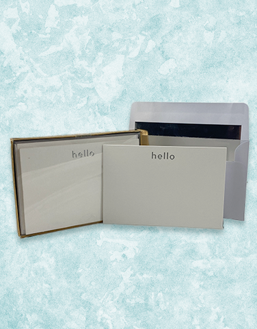 Silver Hello Flat Correspondence Cards