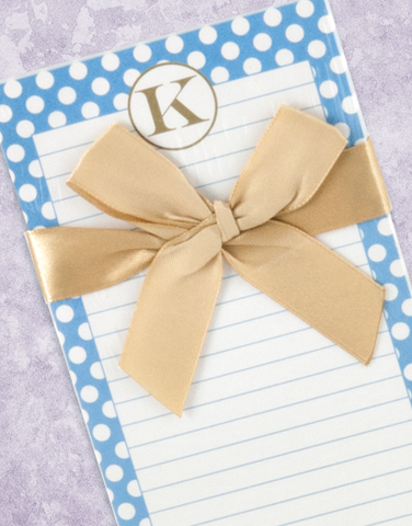 Simple Dots Monogram K Shopping List Pad