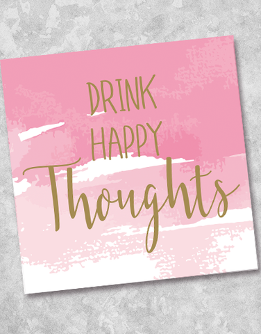 Drink Happy Thoughts Beverage Napkins (36 Count)