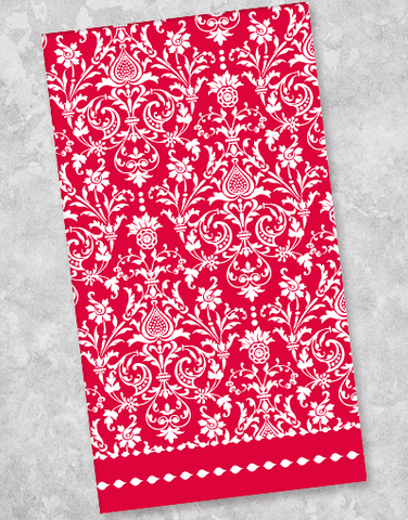 Red Filigree Guest Towel Napkins